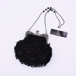 Jazzy Black Beaded Evening Bag